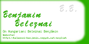benjamin beleznai business card